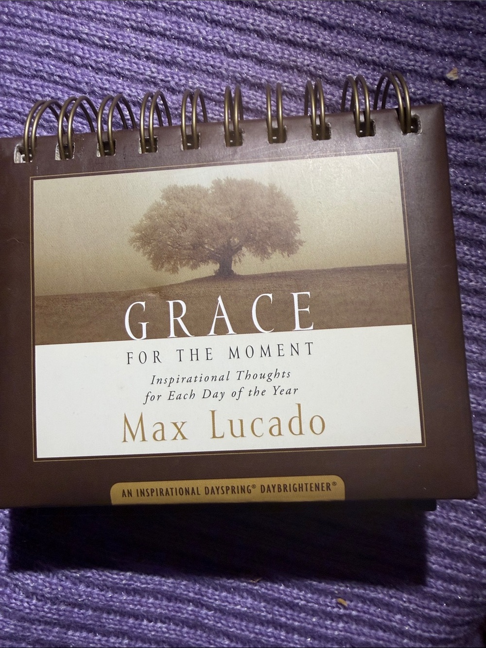 Grace for the Moment Daily Inspiration Spiral Book - Brown by Max Lucado